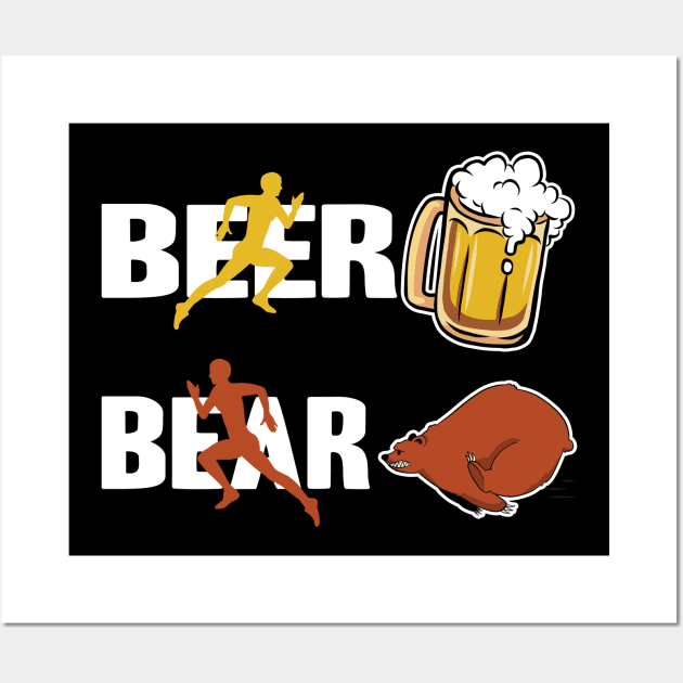 Beer Bear Funny Gift Booze Birthday Alcohol Drinking Party Wall Art by Kuehni